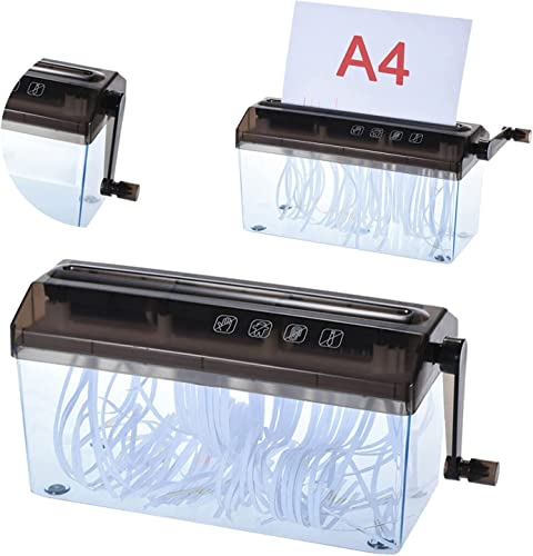 Manual Paper Shredder, Btstil 9'' Paper Portable Mini Shredder A4 Paper Documents File Handmade Straight Cutting Machine Tool for School Office