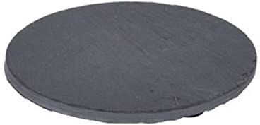 Seaside No.64 - Getränkeuntersetzer aus Naturschiefer - kleine Schieferplatten als Glasuntersetzer - Tischdekoration/Tischschutzpfannen als Set in schwarz - Ø 10 cm (8er Set rund)