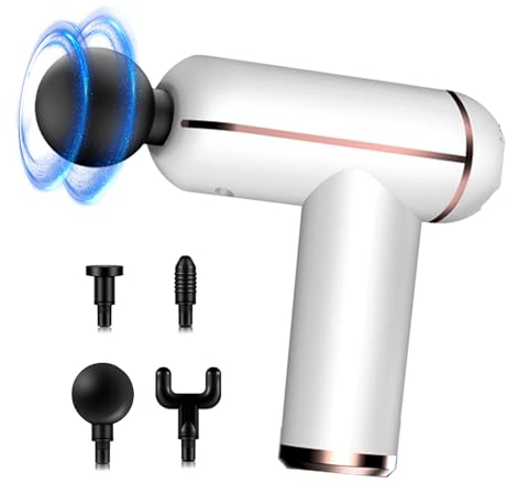 Pistolet de massage portable pour tissus profonds, pistolet de massage musculaire électrique sans fil à 6 vitesses, super silencieux, pour soulager les douleurs musculaires pour homme et femme