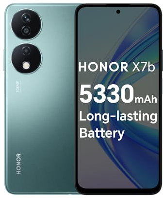 HONOR X7b Mobile Phone Unlocked, 108MP Triple Camera, 6.8 90Hz Fullview Display, 6 GB+128 GB, Android 13, Dual SIM, Emerald Green (Renewed)