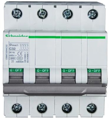 RWRAPS Magnetotermico Disyuntor Miniatura Tipo C 4P 16A 20A Interruptor de CA 400 V 50 Hz 6KA Montaje en riel DIN(20A)