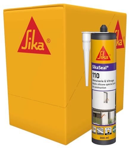 SIKA - Mastic - SikaSeal-110 Menuiserie & Vitrage - Transparent - 12x300ml