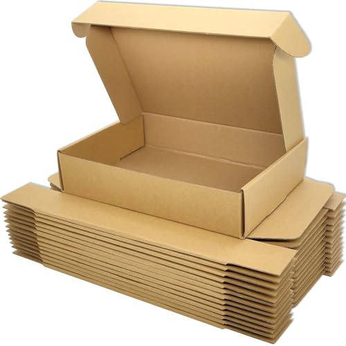 Cenoid Små Postlådor, 18 × 13 × 5 cm, Bruna Postpaket Försändelsekartong För Post, Försändelse, Leverans, Förpackning, Lådor För Små Företag (Paket med 25)