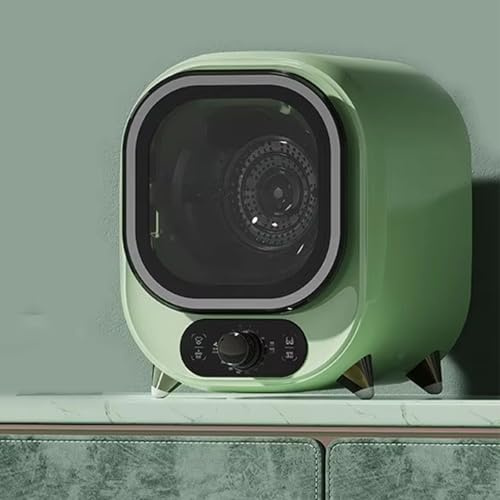 Secadora De Ropa Pequeña, Secadora De Ropa Eléctrica, Mini Secadora Centrifugada Portátil, 5 Modos De Secado, Carga De 0,8 Kg, Secadora De Tambor De Acero Inoxidable, Secadora De Ropa Ventilada(Green)