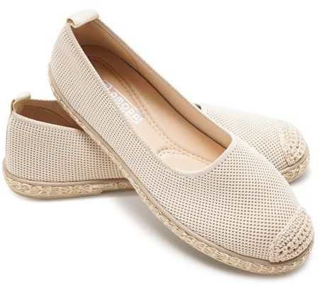 GLAMORA Espadrillas Donna Ballerine Slip On Scarpe Basse Maglia Traspirante Leggere Comode Estive Suola Gomma Antiscivolo Flessibili Calzatura Casual Comfort Senza Lacci Tessuto Elasticizzato