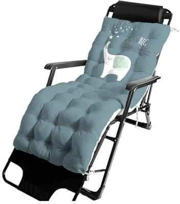Mateju Cojín para Tumbona de Jardín, Algodón y Lino Suave Cómodo Cojín Reclinable Colchoneta para Tumbonas, Ideal para Exterior Sillas Balcón Playa Terraza (Elefante,80x40x8cm)