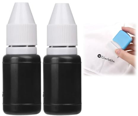2PCS Stamp Refill,Black Stamp Ink Refill,5ML Fast Drying S/tamp Ink,S/tamp Roller in/k Replacement,S/tamp Tatto in/k,S/tamp Pad in/k Re/Fill for Office S/tamp Self Inking S/tamp Date S/tamp Scrapbook