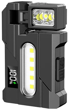 TAZIZI G5-EDC Flashlight 400-Lumens, High Bright Mini-Flashlight, Water-proof Rechargeable Flashlights, 180° Rotatable, Dual-Light, 3 Modes, Portable Pocket Light For Camping Hiking Outdoor