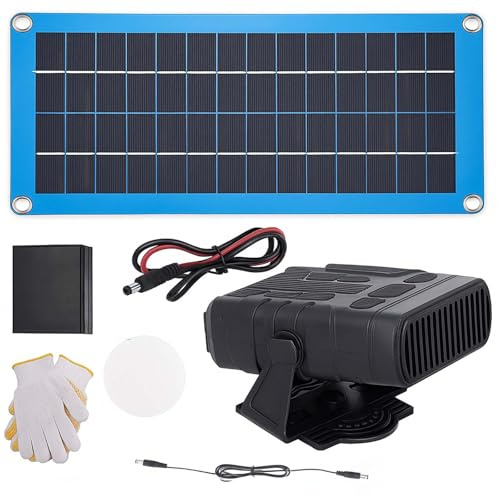 Calentador solar para invernadero, kit de calentador de panel solar de 30 W para cobertizo, casa de mascotas y gallinero, calentador portátil alimentado por el sol con protección contra