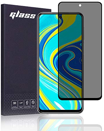 FiiMoo Protector de Pantalla Privacidad Compatible con Xiaomi Redmi Note 9S/ Note 9 Pro/Pro MAX, Anti Espía Cristal Templado [Cobertura Completa] [Dureza 9H ][Case Friendly]