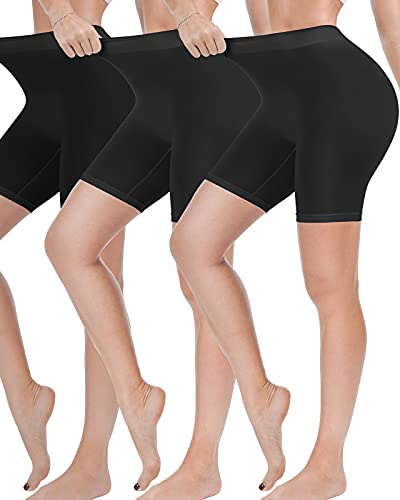 Reamphy 3 Pack Anti Chafing Shorts Women Seamless Under Dresses Underwear