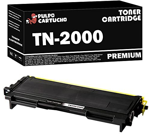 Pulpo Cartucho - Toner TN2000 Negro Compatible con Brother TN-2000 - Valido para Impresoras Brother DCP / Fax / HL / MFC