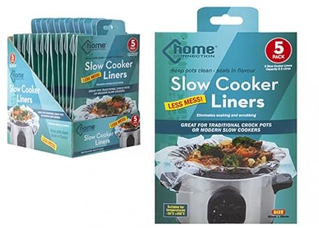 20Pcs Slow Cooker Liners in Hanging Card 6.5L Universal Size 30 x 55cm for Crock Pot Easy Clean Covers Cooking Bags 200ºC for Round & Oval Cookers