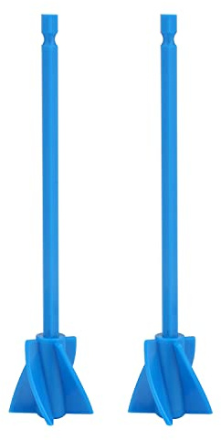 2pcs Epoxy Resin Mixers, Epoxy Mixer Paddles Reusable Resin Mixer Paddle Drill for Epoxy Mixer Ceramic Glaze for Painting Stirrer Epoxy Drilling Mixing (Blue)