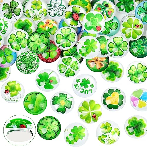 EUES 50 Muggle Nuggets farbiges Glas, 25 mm, konvexe Muggle Stones bunt, Dekoration für Schmuckherstellung (Ethnischer Stil)