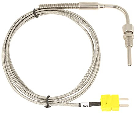 Respicefinem EGT Thermocouple K Type for Exhaust Gas Temp Probe Temperature Probe Sensors with Exposed Tip & Connector K Type Thermocouple 1/8 NPT Thread Connector 2 Meter Length
