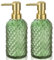 GMISUN Glass Soap Dispenser Diamond Style Hand and Dish Soap Dispenser Bottle with Pump, Refillable Liquid Soap Dispensers for Kitchen and Bathroom - Green