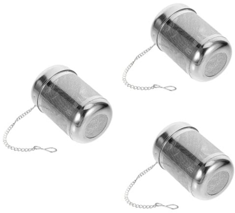 Alipis 3stücke Edelstahl Teefilter Mit Kette Und Infuser Wiederverwendbarer Teesieb Für Lose Teeblätter Gewürze Und Brühen Für Heiße Getränke Und Aromatische Suppen