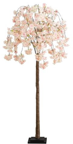 Nearly Natural 5ft. Lighted Artificial Cascading Cherry Blossom Tree with 320 Warm White LED Lights