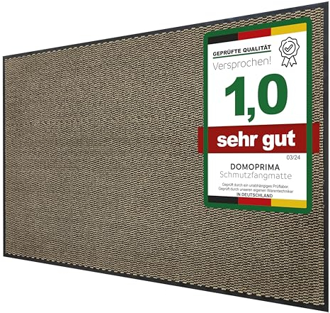 DOMOPRIMA Schmutzfangmatte 90x150 cm braun meliert in Gewerbequalität geruchsneutral Fußmatte für Innen Außen rutschfest wetterfest Eingangsbereich Außenbereich Fußmatte Sauberlaufmatte