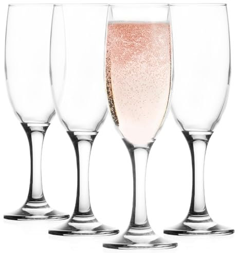Glasmark KROSNO, 150 ml, lot de 4, verres à champagne, verres à champagne, Prosseco, design original, passent au lave-vaisselle, forme et style uniques, parfaits pour la maison