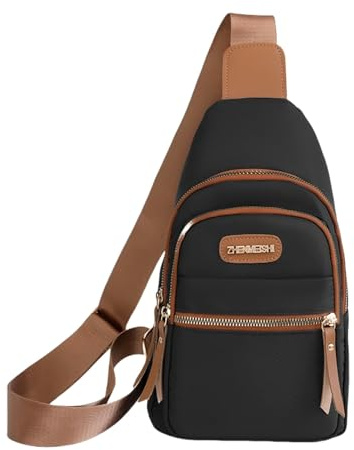 PAZRSASX Borsa a Tracolla Borsa da Donna per Spalla da Donna Borsa Antifurto Barampino di Fitness per La Totele Adatto per Escursioni per Viaggi in Bicicletta All'Aperto-Nero