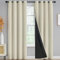 Yakamok 100% Blackout Curtains for Bedroom 84 Inch Length, Total Light Blocking Drapes with Black Backing, Thermal Insulated Solid Grommet Panels for Living Room, 2 Panels, 52Wx84L,Cream