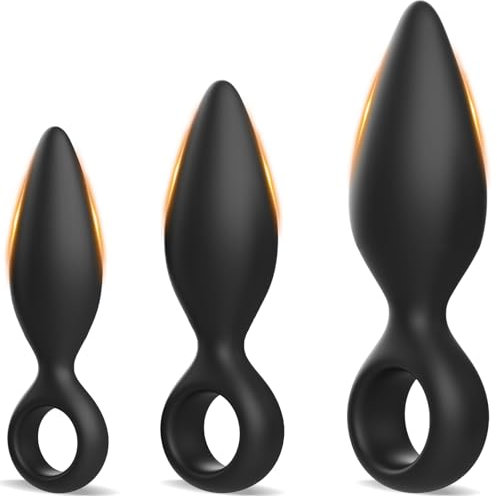 Plug Anale Dilatatore Donna Uomo 3PCS Anal Plug Analesex Toy Dildo Anale Sexytoysys Donna Uomo Coppia Butt Plug Anali Sex Toys Giocattoli Sessuali per Donne Uomini Dilatatori Buttplug Silicone