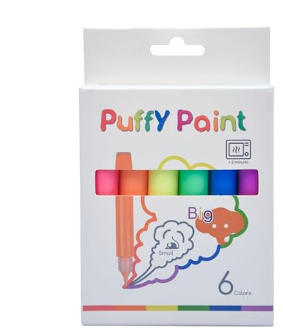 Färgläggningsmarkörer, finpunktsbubbelpennor för fint arbete – bubbelpennor, bubbelritpennor, set med 6 – värmeaktiverade pennor för flickor, färgpennor, 3D-konstritpennor, barn, pojkar