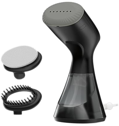 Conair Handheld Garment Steamer for Clothes, Compact Fabric Steamer for Home or Travel, Clothes Steamer Handheld, Handheld Garment Steamers for Clothes, Travel Steamer, 30-Second Heat-Up, Black