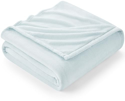EHEYCIGA Fleece Blanket Ice Blue Throws for Sofas Fluffy Warm Soft Blanket for Bed Settees Armchairs, Fit All Season, Double Size, 150x200cm