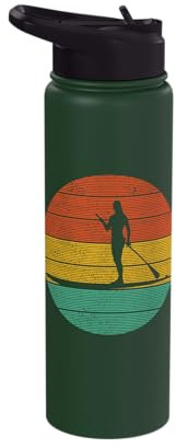 Stand Up Paddling - Vintage Retro Paddle Board Gift Stainless Steel Insulated Water Bottle