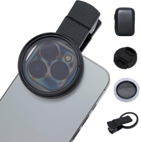 CPL Filter 52 mm, filtro polarizador circular de vidrio óptico, ultrafino y altamente transparente para contrastes más nítidos, menos reflejos, compatible con objetivos de 52 mm