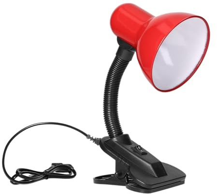 MIRATIC Skrivbordslampa med Klämma Klämlampa E27 Sockel Läslampa Ljuskälla Ingår Ej (röd)