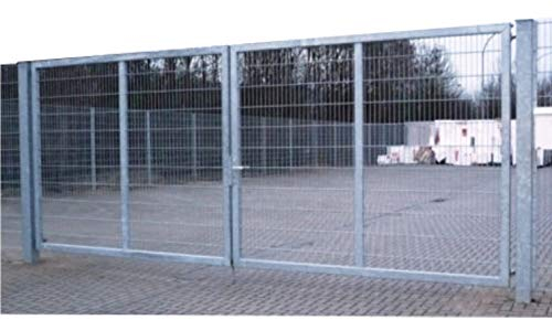 Doppelflügeltor Gartentor Industrietor Matten-Tor Einbaubreite 500cm x Höhe 200cm / Einfahrtstor Rahmen 60 x 30mm / Pfosten 100 x 100mm