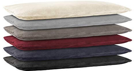 BaSaTex Cashmere Touch Kissenbezug, Kissenbezüge, Kissenhüllen Seitenschläfer Stillkissen 40x145 cm ähnlich Nicky Teddy Corals Fleece Kopfkissenbezug Anthrazit