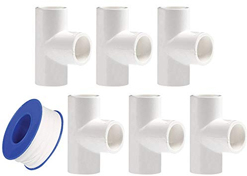 YOFASEN Raccords de Tuyaux Pression de Plomberie - 6 Pieces 32 mm en PVC Raccords Adapteur de Tee Blanc pour Construire Heavy Duty Serre Cadre Meubles Connecteurs