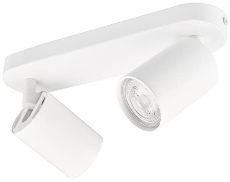 KYOTECH 2 Way LED Ceiling Light Rotatable GU10 Ceiling Spotlights Fitting GU10 Sockets White Angle Adjustable Lighting for Kitchen Living Room and Bedroom, Bulb not Included