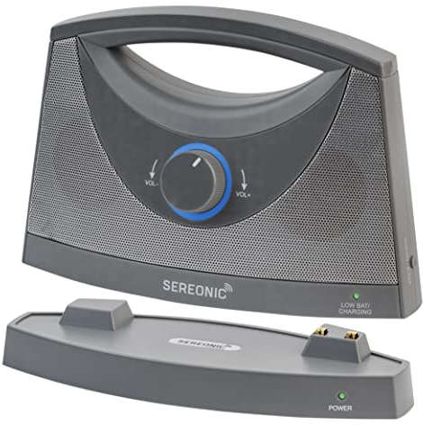 SEREONIC Tragbare Kabellose TV Lautsprecher für Smart TV – Idealer Lautsprecher für Fernseher ohne Dröhnenden Klang – Kabelloser TV Lautsprecher für Hörbeeinträchtigte und Senioren – Reichweite 30 m