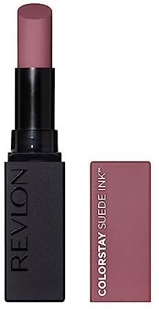 Revlon Lipstick, ColorStay Suede Ink, Built-in Primer, Infused with Vitamin E, Waterproof, Smudge-proof, Matte Color, 012 Power Trip, 0.09 oz