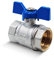 DOJA Barcelona | Kugelhahn | Wasserabsperrhahn 3/4 Blau | PN-25 Innengewinde-Innengewinde | in Messing | Kugelhähne mit Flügelgriff für Toilette komplett, Wasser mit Gas, Sanitärschläuche