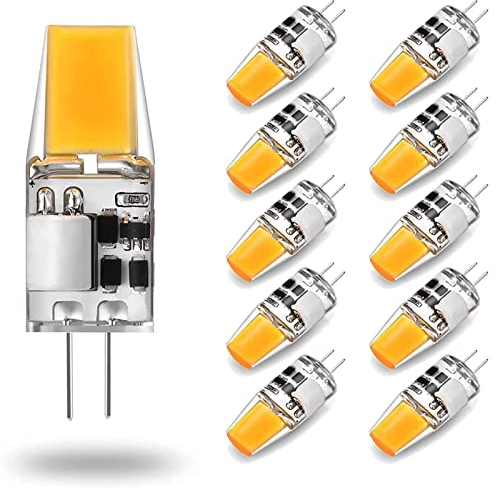 Hsientpe LED Lampen,Sockel: G4,Warmweiß,3000K,5 W,Ersatz für 50W-Halogen Leuchtmittel,Kein Flackern,Nicht Dimmbar,12V AC/DC Energiesparlampe,10Stück