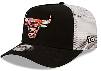New Era Chicago Bulls NBA Seasonal Infill Black A-Frame Adjustable Trucker Cap - One-Size
