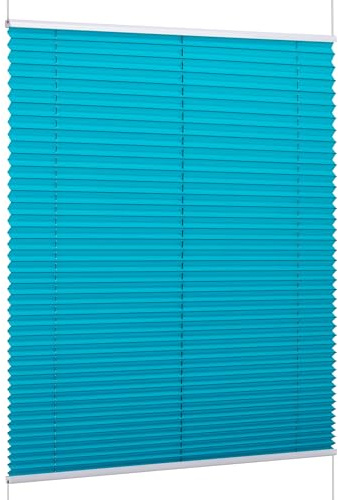 K-Home Klemmfix-Plissee Florida Petrol 90 x 210 cm (B x L) einzigartiges Design mit bezauberndem Lichteffekt