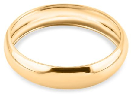TJC Royal Bali 9ct Gold Wedding Enagagement Band Rings for Women & Men, 6mm | Ladies & Mens 9K Yellow Solid Gold Plain Unisex Court Band Stackable Ring, Glossy Finish Anniversary Bridal Jewellery Gift