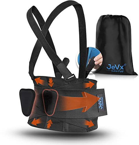 JEVX Faja Lumbar Hombre y Mujer Trabajo con Tirantes Extraibles M