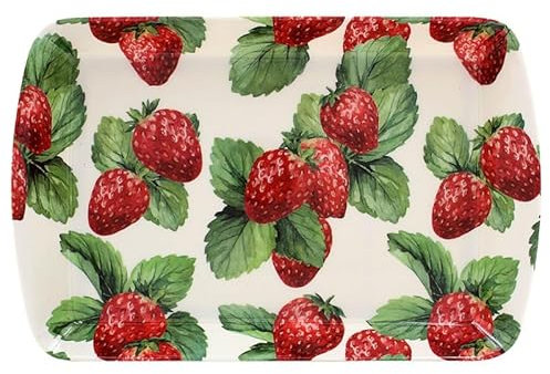LESSER & PAVEY Melamine Small Serving Tray Durable Platter Strawberry Field Fruit Summer Design