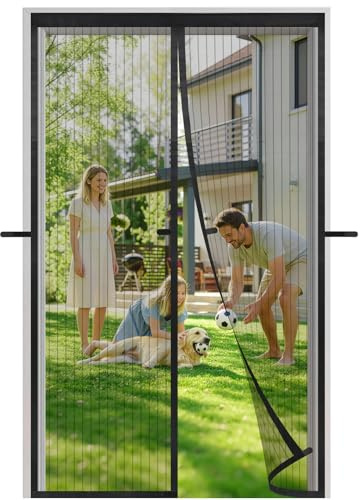 Meet Beauty Mosquitera Magnética para Puertas 120x190cm, Diseño Resistente al Viento de Tercera Generación, Instalación Sencilla, Negro
