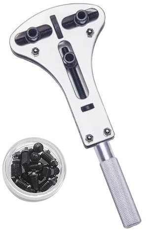 INF Klocknyckel med tre klo, klockfodralöppnare, klockreparationsverktyg, hög precision, högkvalitativ konstruktion, rostfritt stål, silver
