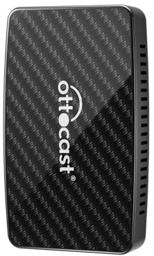 OTTOCAST Play2Video Pro – Adaptateur 2‑en‑1 CarPlay et Android Auto sans Fil préinstallé avec Youtube, Netflix & Prime Video, Android 12.0, Wi‑FI 5 GHz, Prise USB Jusqu’à 128 Go – Plug & Play